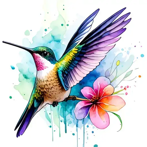 hummingbird tattoo design idea