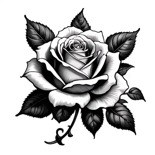 rose with queen chess piece tattoo design idea