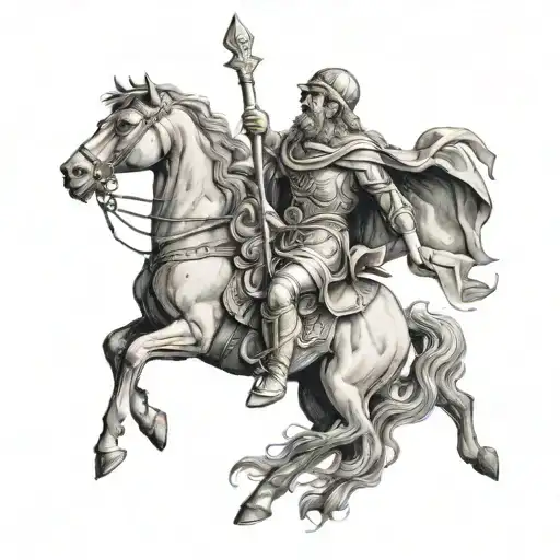 god over ups and downs reimagined Renaissance painting tattoo design idea