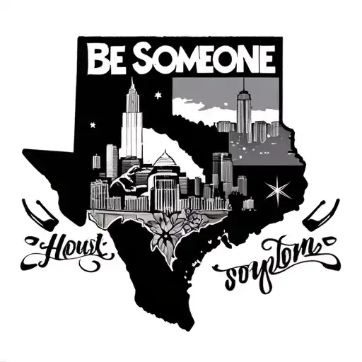 Houston Texas be someone tattoo design idea