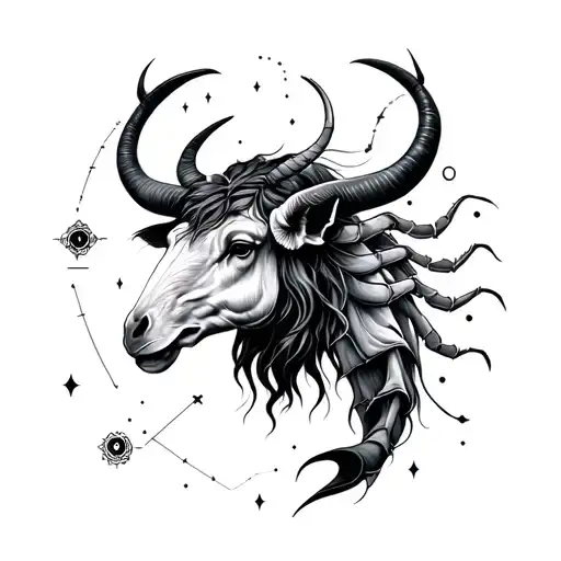 Gemini Taurus Scorpio constellation tattoo design idea