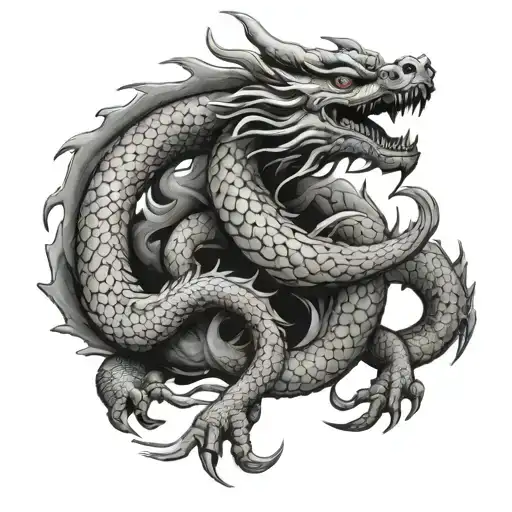 Chinese ice dragon tattoo design idea