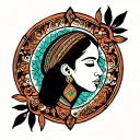 a design that blends elements of traditional Afghan, Ethiopian and paksitani cultural design tattoo design idea