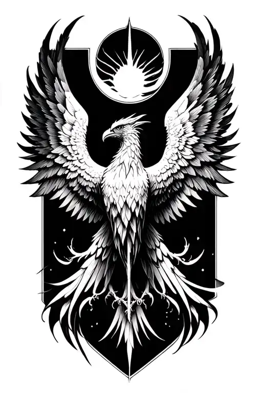 pheonix rising Phoenix wings spread tattoo design idea