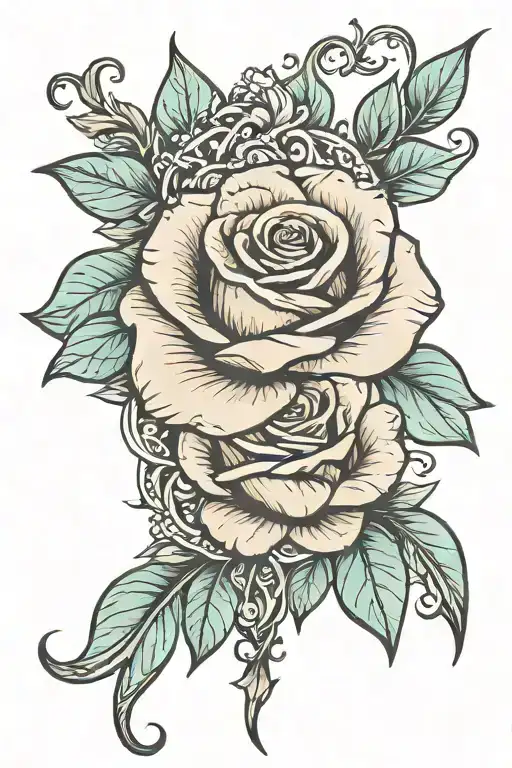 rose animal tattoo design idea