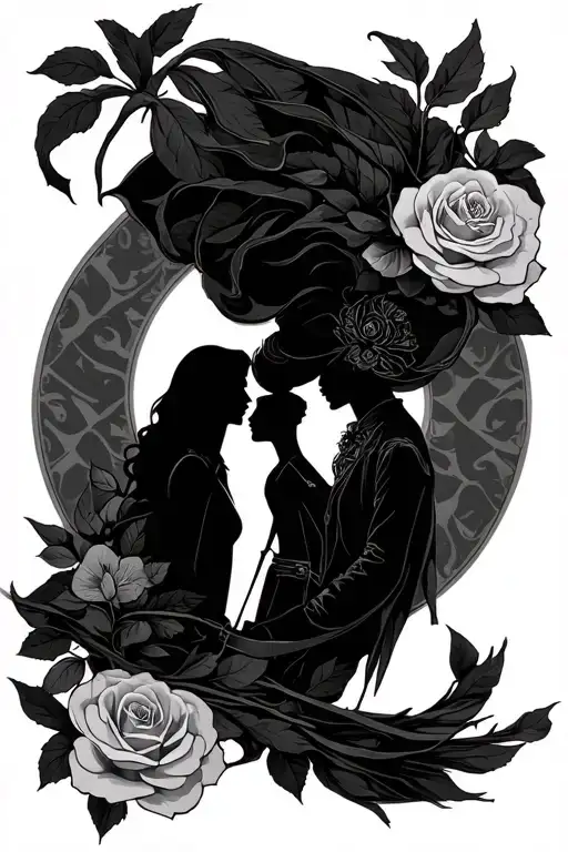 colin and Penelope bridgerton theme sleeve tattoo design idea