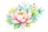 Nevertheless, She Persisted surrounded by lotus flowers. .  tattoo design idea
