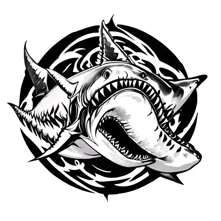 Tribal Shark tattoo design idea