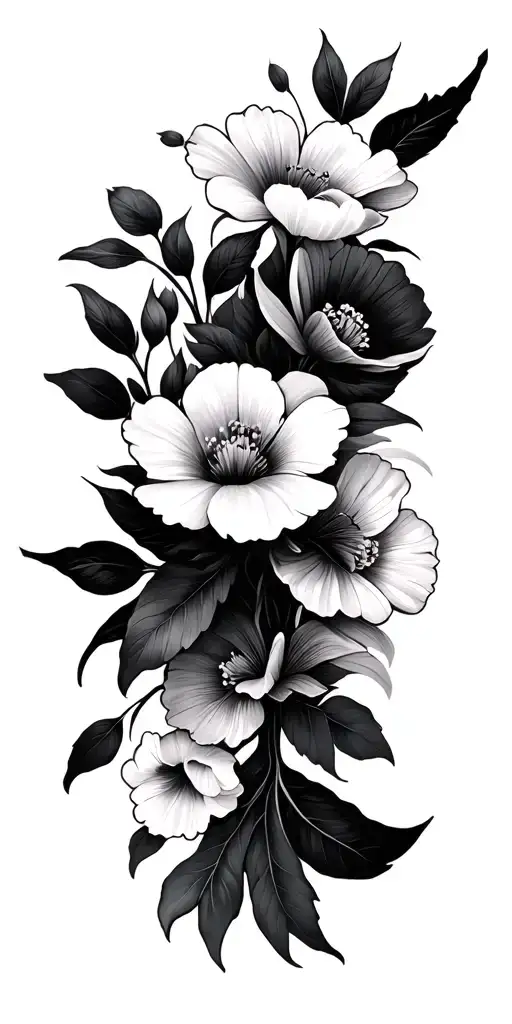 fantasy floral patterns tattoo design idea