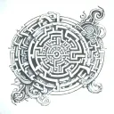 labyrinth neuroscience tattoo design idea