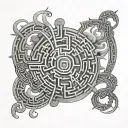 labyrinth neuroscience tattoo design idea
