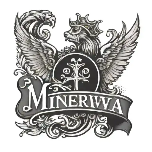 minerva name is the nicest font tattoo design idea