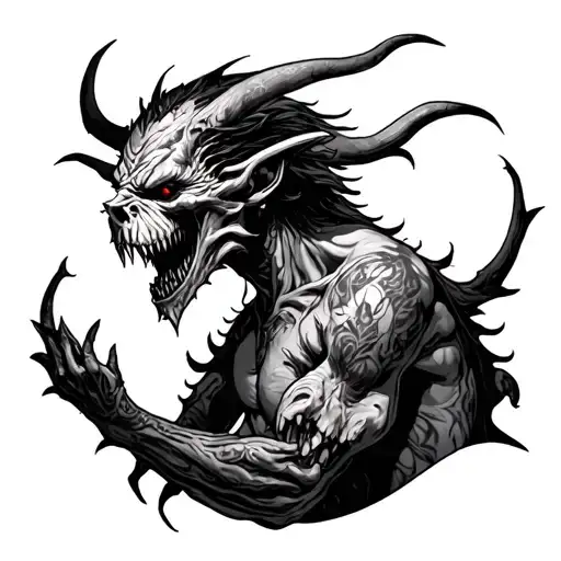 demon of murder tattoo design idea