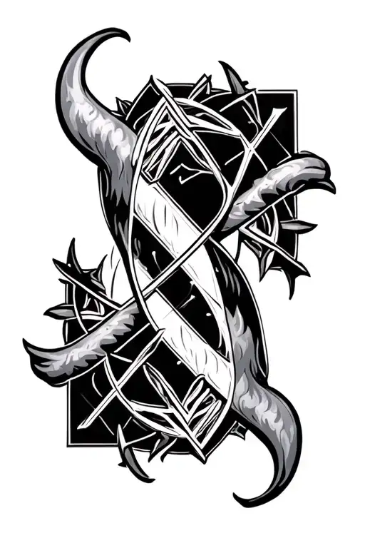 heptagram Taurus zodiac symbol tattoo design idea