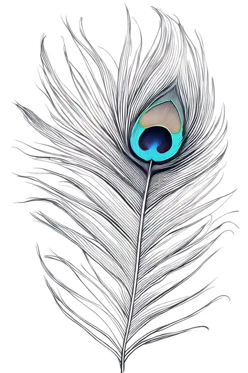 Peacock Feather pen writing tattoo design idea