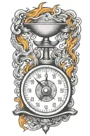 weight scales with fire and ice tattoo design idea