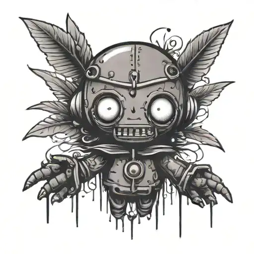 voodoo doll with resiprator  tattoo design idea