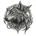 wiccan wolf tattoo design idea