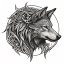 wiccan wolf tattoo design idea