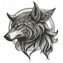 wiccan wolf tattoo design idea