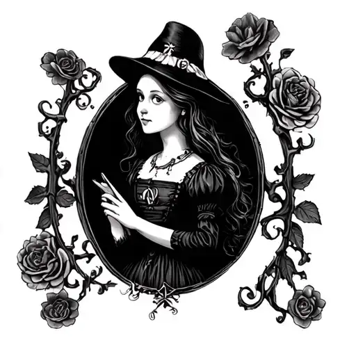 Dark Alice in Wonderland tattoo design idea