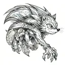 sonic com nome Jhonatan  tattoo design idea