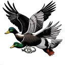 gun and ducks flying tattoo design idea