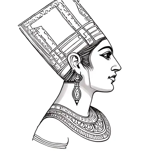 Nefertiti portrait tattoo design idea