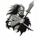Celtic Warrior Soldier tattoo design idea