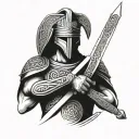 Celtic Warrior Soldier tattoo design idea