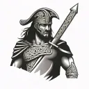 Celtic Warrior Soldier tattoo design idea
