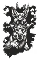 atlas the titan holding the world on his shoulders. German shepherd head  tattoo design idea