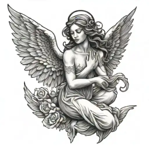 Nirvana Angel tattoo design idea
