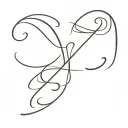 the number 3 and a cursive J hanging on the bottom tattoo design idea