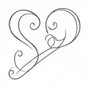 the number 3 and a cursive J hanging on the bottom tattoo design idea