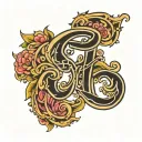lower case cursive F tattoo design idea