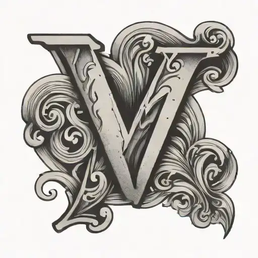 Letter m with heart tattoo design idea