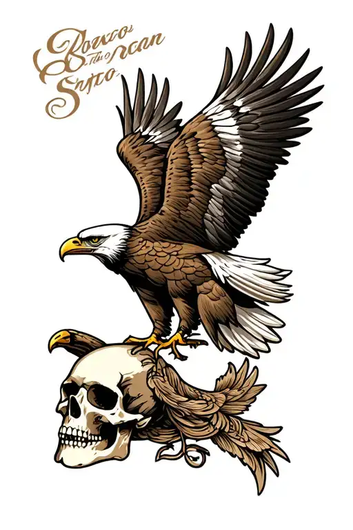 eagle and skull tattoo design idea