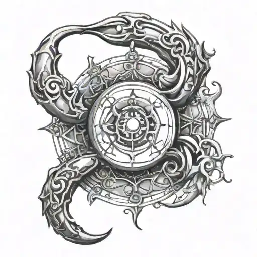 69 Cancer zodiac sign tattoo design idea