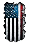 Black Ripped American Flag tattoo design idea