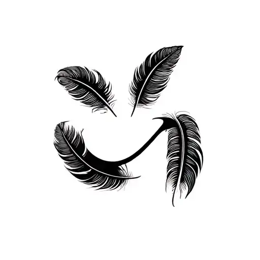 X O smile face. cash feather tattoo design idea