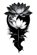 Lotus Moon Quarter tattoo design idea