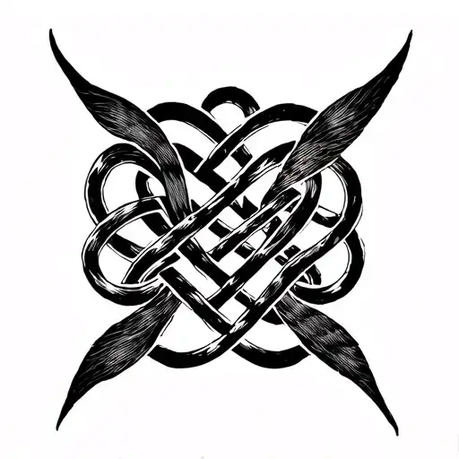 love knot and channels tattoo design idea