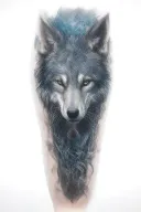 yakuza sleeve Wolf blue tattoo design idea