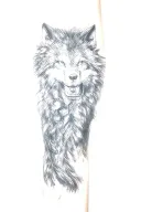 yakuza sleeve Wolf blue tattoo design idea