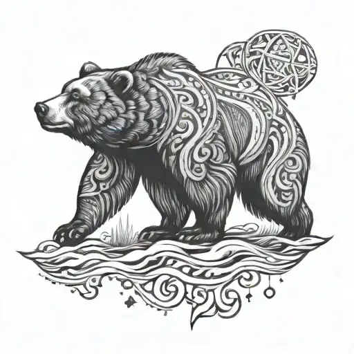 Bear with ursa major in norse  tattoo tattoo design idea