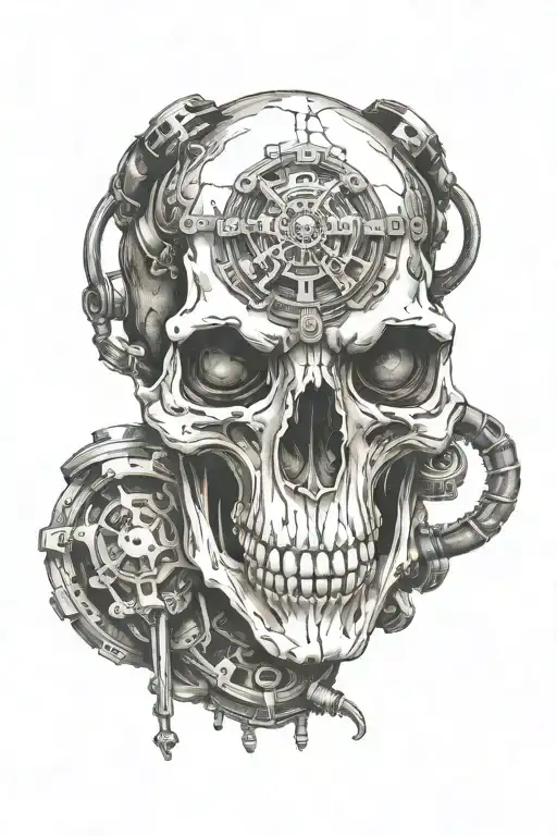 Animal skull with a blindfold tattoo design idea