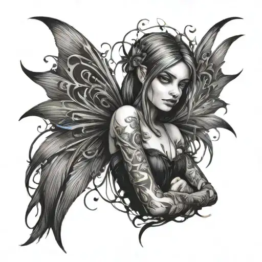 Gothic Fairy tattoo design idea