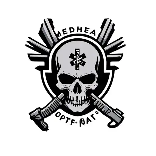 medhead logo with combat medic vibes tattoo design idea
