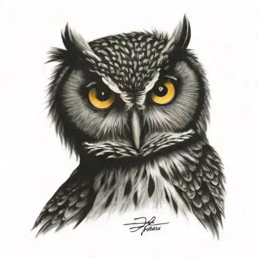 owl eyes tattoo design idea